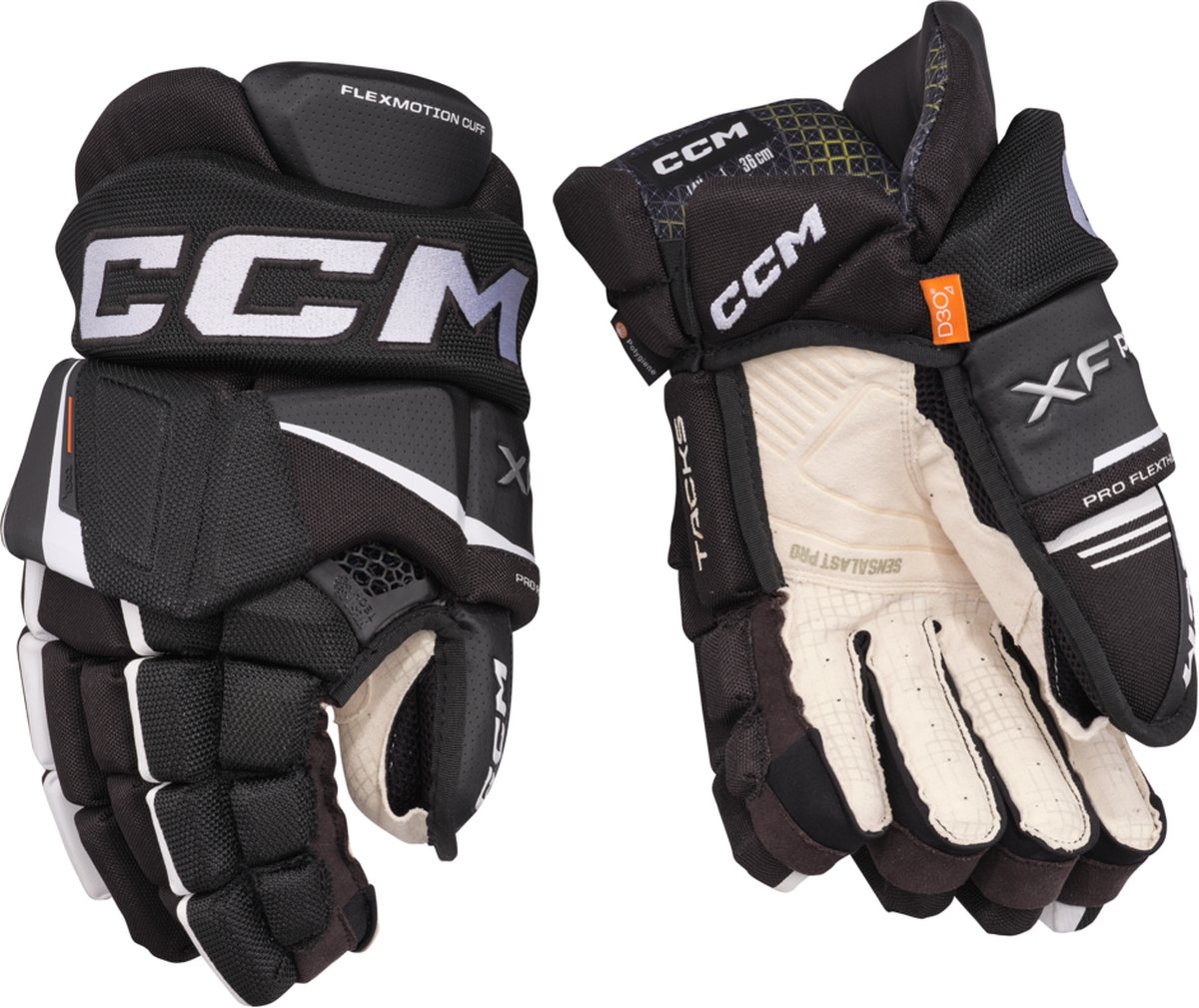 CCM - Tacks XF - IJshockeyhandschoenen - Kinderen - Zwart - Wit - 12