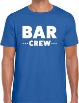 Bar crew / personeel tekst t-shirt blauw heren L
