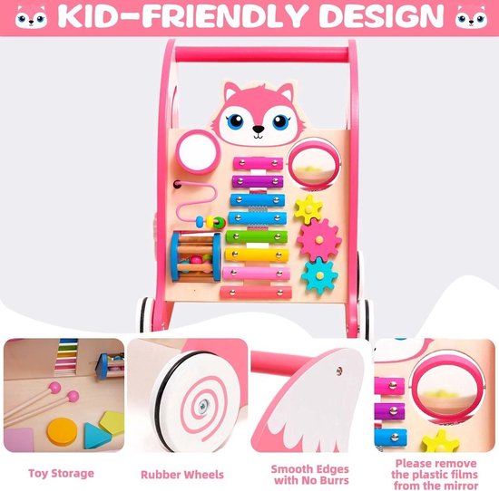 Tiny Love Push & Play Houten Loopwagen Farmers Funday