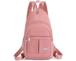 Rugtas Sammy roze - dames - compacte tas - rugzak - waterdicht - schooltas - schouderbanden met rits - crossbody