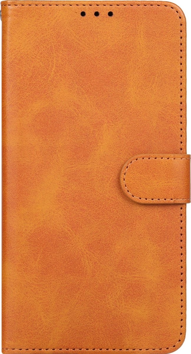 Mobigear Telefoonhoesje geschikt voor Apple iPhone 16 Hoesje | Mobigear Wallet Bookcase Portemonnee | Pasjeshouder voor 3 Pasjes | Telefoonhoesje voor Pinpas / OV Kaart / Rijbewijs - Bruin