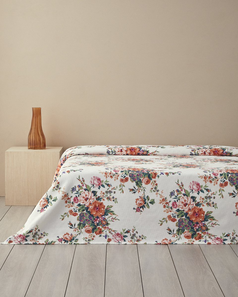 English Home Zomerdeken - Classic Beuaty - Tweepersoons - 100% Katoen - 200 x 220 cm - Flowers