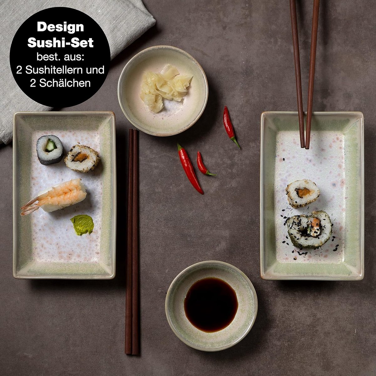 Eetstokjessteunen - Aziatische Serviezen - Sushi-serviesset