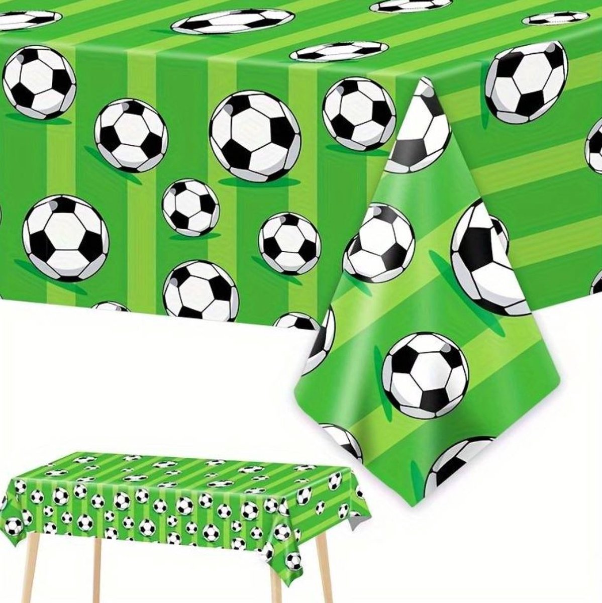 Plastic tafelkleed voetbal 180x108 cm