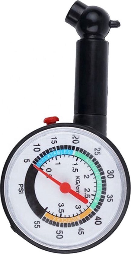 Foto: Bandenspanningsmeter i analoog i auto banden spanning meten i tot 55 psi