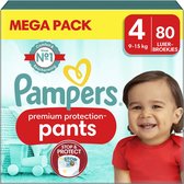 Pantalons de Protection Pampers Premium - Taille 4 (9kg-15kg) - 80 couches - Mega Pack