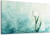 Tulip schilderij - Bloemen wanddecoratie - Canvas schilderijen Achtergrond - Landelijk schilderij - Canvas schilderij woonkamer - Wanddecoratie slaapkamer canvas 60x40 cm
