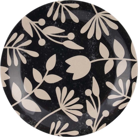 Bo-Camp - Servies - Mix & Match - 16 Stuks - Beige/Zwart van Bo-Camp — afbeelding 3