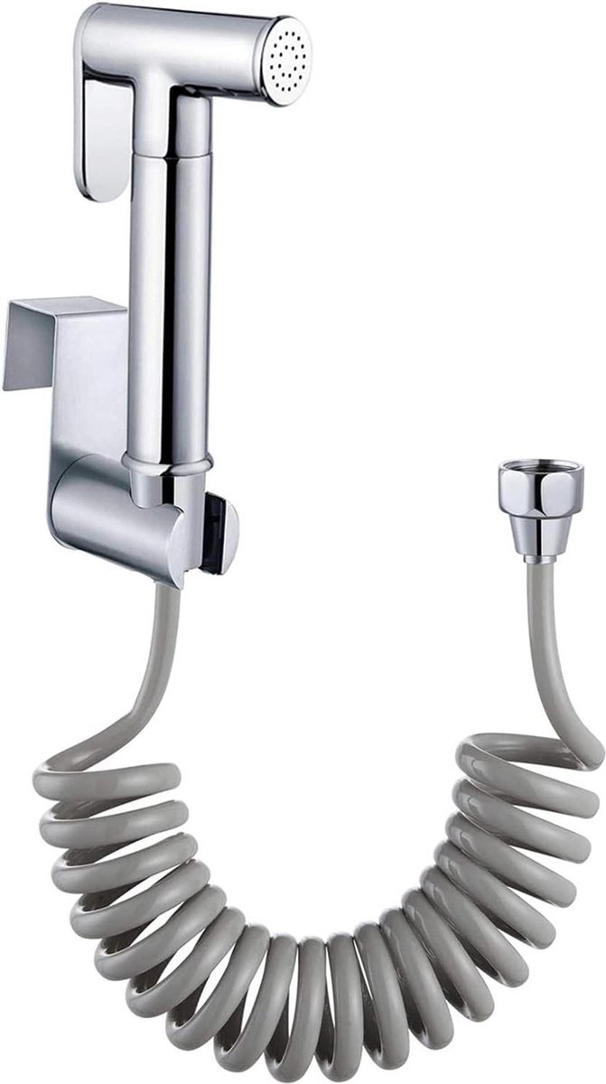 Handbediende bidetsproeier - roestvrijstalen sproeier Shattaf toilet bidet douchekop - telescopische doucheslang - vloerreinigingsdoek - voor badkamerhygiëne