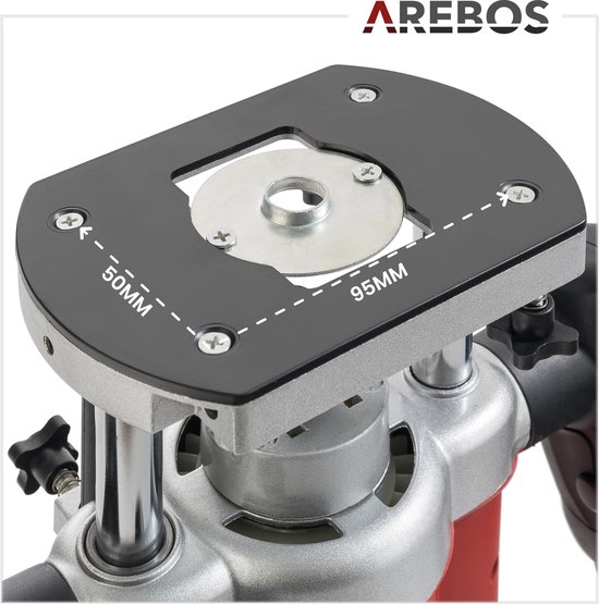 Arebos Bovenfrees 1200W - Professionele Houtfrees Incl. 12 Bits & Transportkoffer | Traploos Toerental, Kopieerhuls, GS Getest