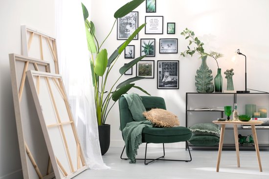 J-Line cadre photo Basic - bois - noir - grand - 2 pièces