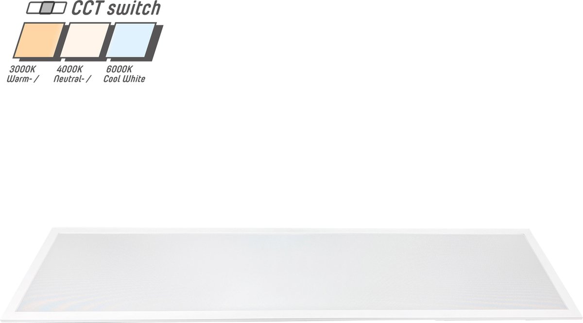 LED's Light PRO Paneel plafond 3900 - Rechthoek 30 x 120 cm - 3 lichtkleuren - Gaat tot 15 jaar mee - 30W