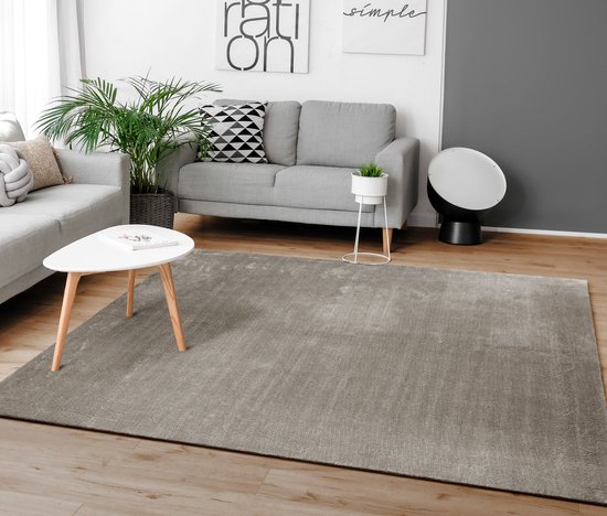 Paco Home Woonkamer Tapijt Kunstbont Zacht Wasbaar Modern Elegant Makkelijk te Onderhouden Effect Bont Uni Glanzend Fluffy Kortpolig, Maat