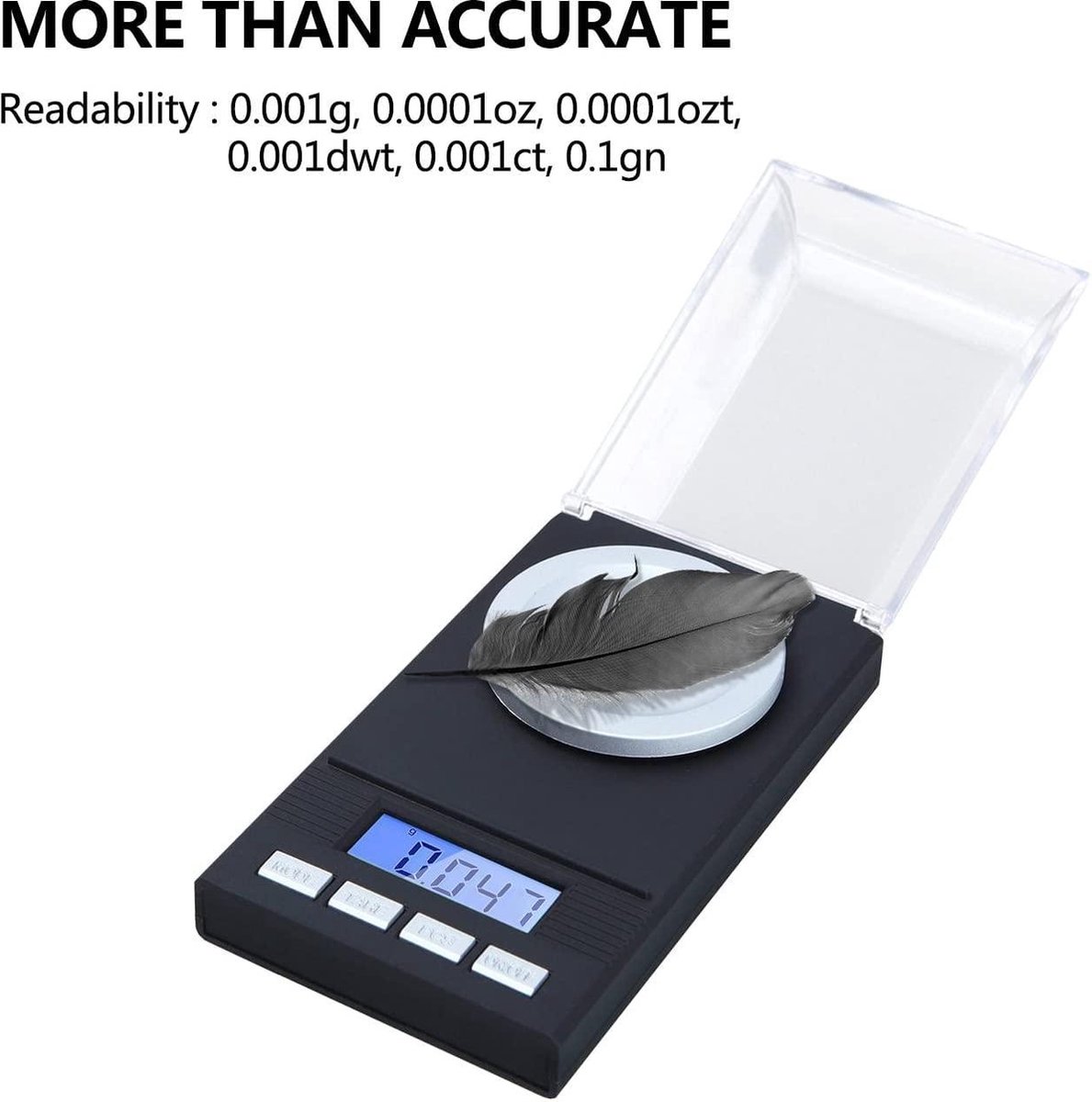 Balance De Précision Milligrammes 50g X 0.001g - Balance Bijoux Professionnelle Avec Poids D'Étalonnage 50g, Plateau Anti-Vent, Pince & Écran LCD Rétroéclairé