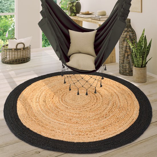 Tapis De Salon, Chambre,Tapis Fait à La Main Jute Rond 90 Cm Gris Cwv33866 90732530
