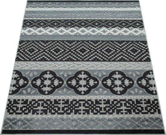 Paco Home Buiten Vloerkleed Balkon Terras Met Retro-Patroon 3D-Web-Art In Turquoise, Maat:160x230 cm