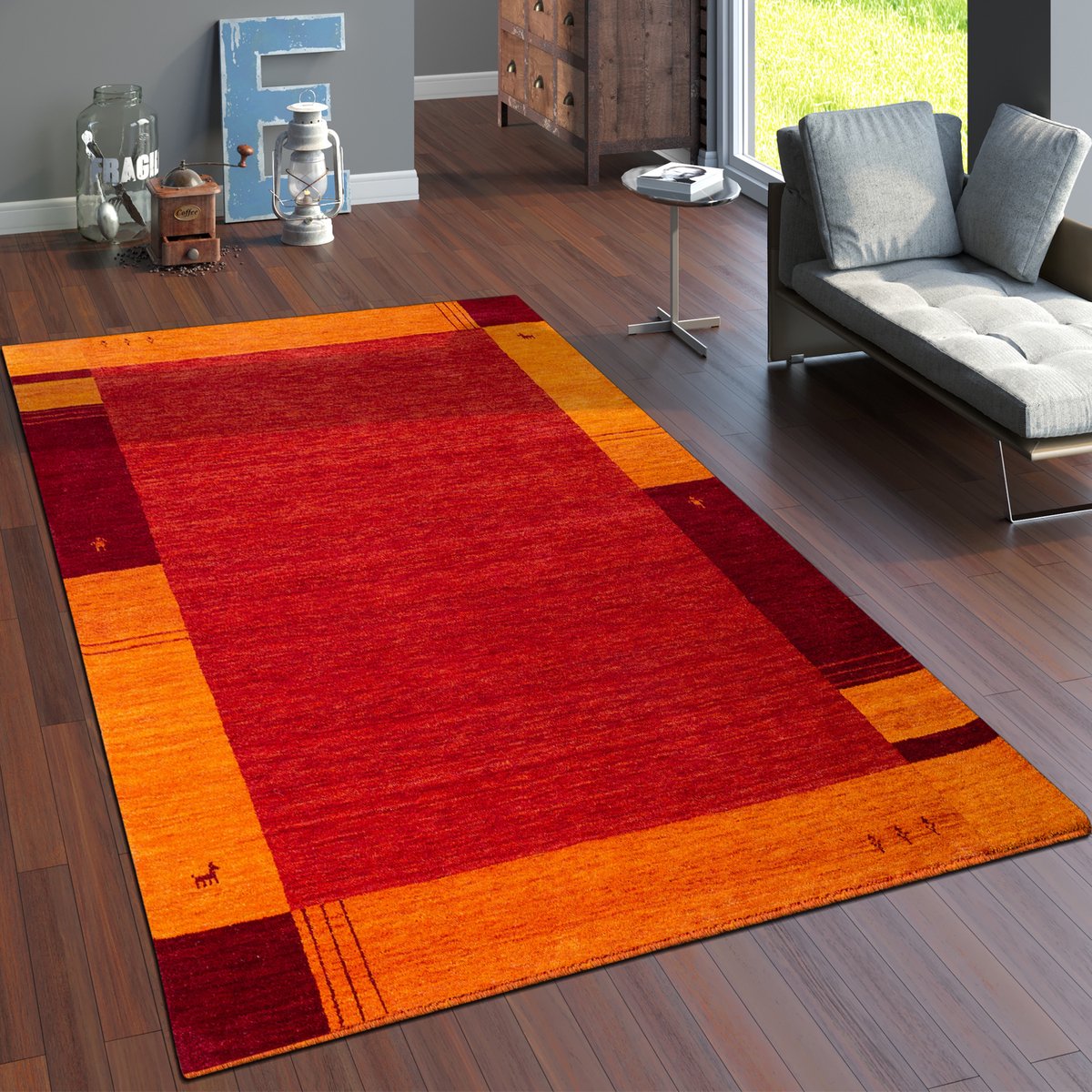 Paco Home Vloerkleed Woonkamer Laagpolig Patroon Berber Patroon Geometrisch Handgemaakt 200x300 cm