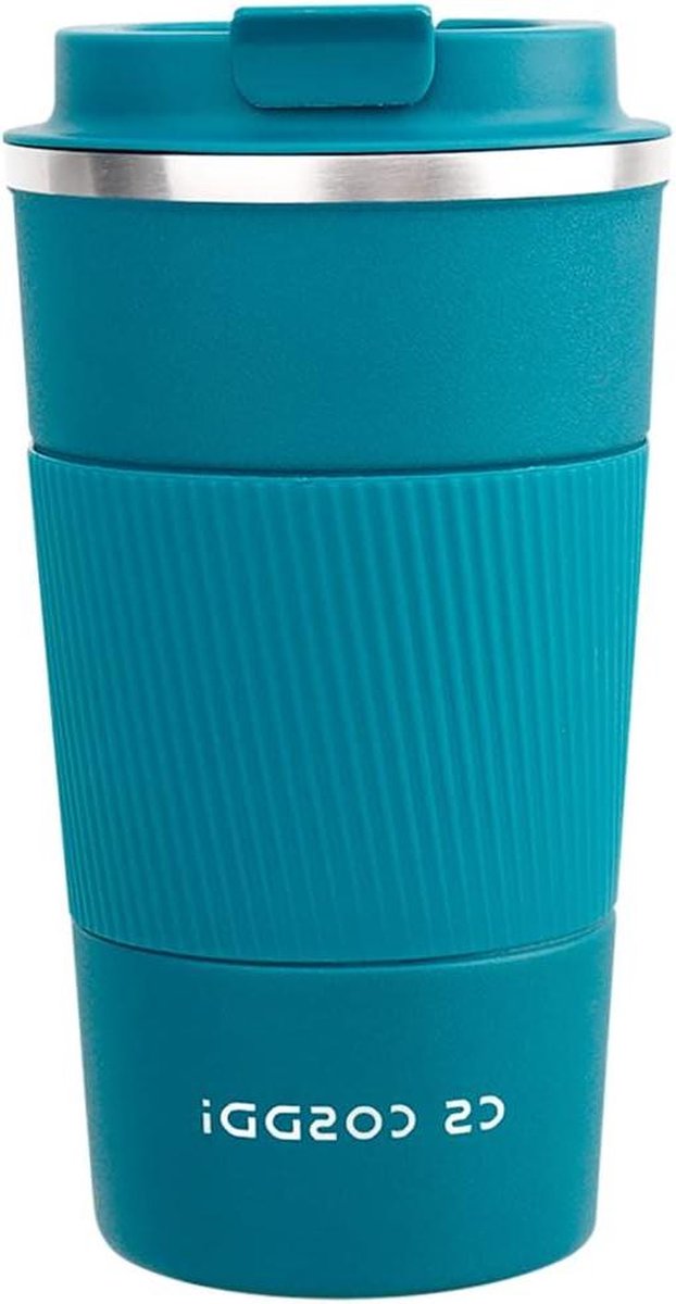 Geïsoleerde reisbeker met lekvrij deksel - herbruikbare koffiekopjes - auto-koffiemok - thermobeker van roestvrij staal - warm en koud water - 510 ml thee - blauw-A travel coffee mugs with handletravel coffee mugs with handle