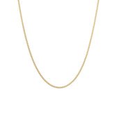 Lucardi Dames Stalen goldplated ketting gourmet 2mm - Ketting - Staal - Goud - 45 cm