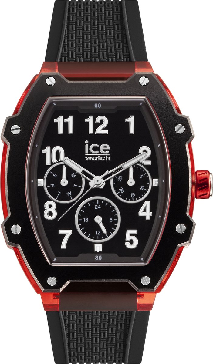 Ice Watch Ice Boliday - Black Red 023316 Horloge - Siliconen - Zwart - Ø 46 mm