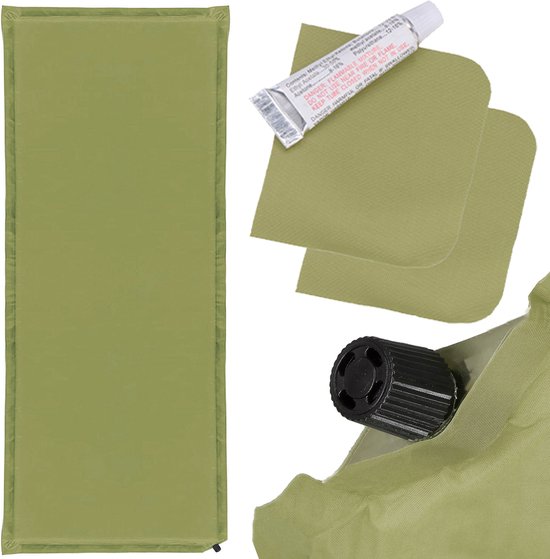 Springos Slaapmat | Zelfopblazend | Inclusief Hoes | Groen | 180 Cm — afbeelding 3