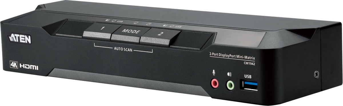 ATEN CM1942 KVM-switch Zwart
