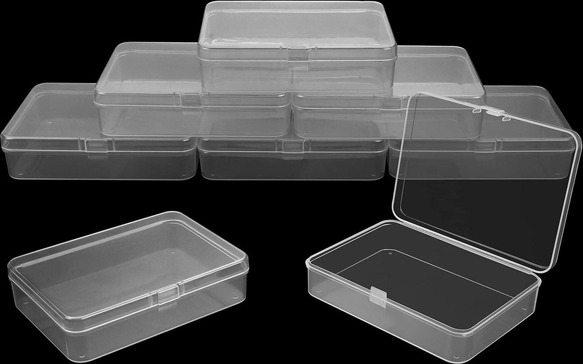 WYAN 15 paquets de boîtes de rangement carrées en plastique transparent avec couvercles, pour les perles, les bouchons d'oreille et d'autres petits