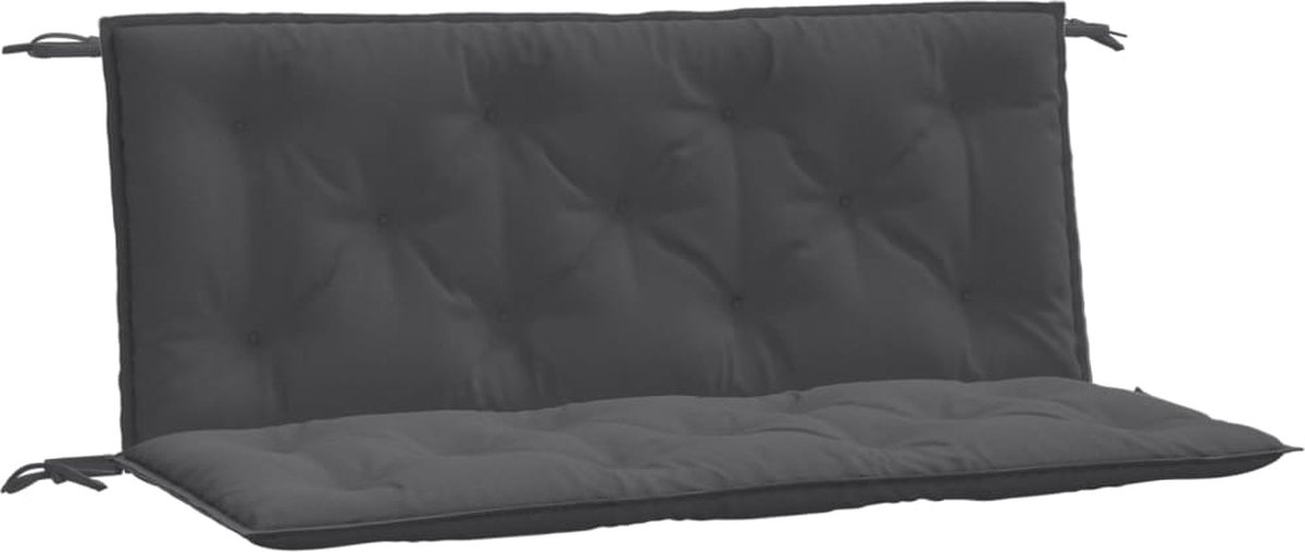 vidaXL - Tuinbankkussens - 2 - st - 120x50x7 - cm - stof - gemêleerd - antracietkleur