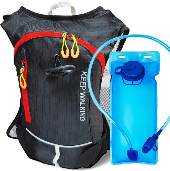 UTOBEST Rugzak voor hardloopsport, licht, 5 l, met 1,5 l waterzak voor hardlopen, wandelen, fietsen, kamperen, marathon, heren, dames