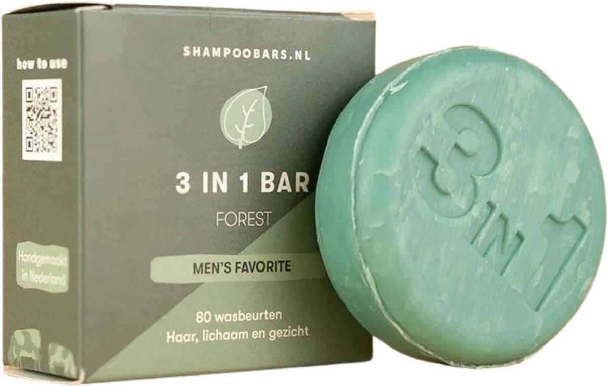 ShampooBars - 3-in-1 Bar Forest Haar, Lichaam en Gezicht - 60g