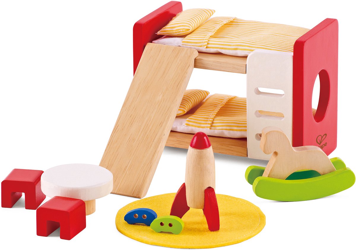 Hape Kinderkamer Poppenhuis Meubels - 14-delig speelset voor kinderen vanaf 3 jaar — afbeelding 9