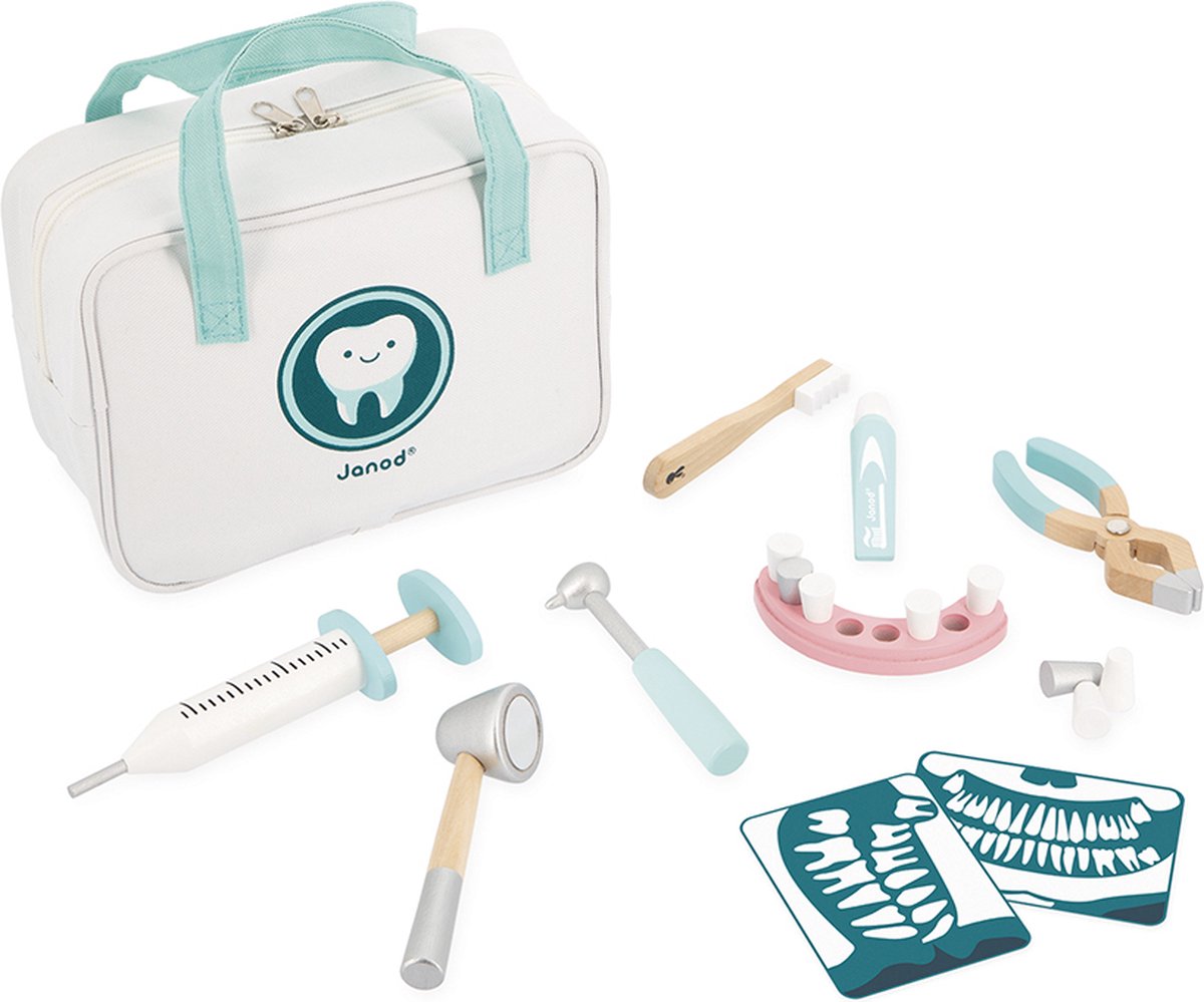 Janod - Houten Tandartsset - Inclusief 14 accessoires