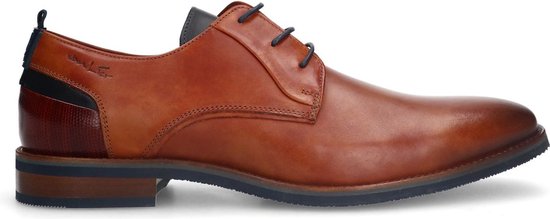 Van Lier - Homme - Chaussures à lacets en cuir cognac - Taille 43