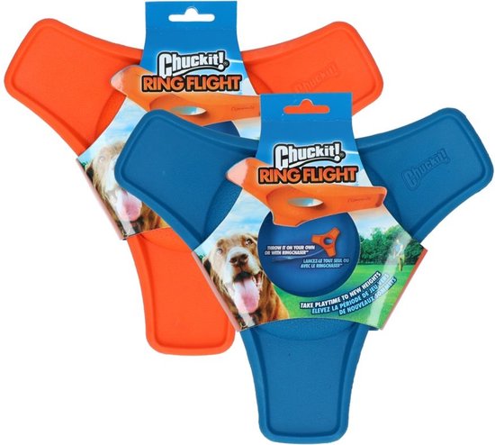 Chuckit! Ring Flight - Hondenspeelgoed - Hondenspeeltje - Frisbee - Natuurlijk rubber - 24 cm - Assorti