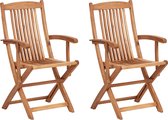 MAUI II - Lot de 2 chaises de jardin - Coloris bois clair - Bois d'acacia