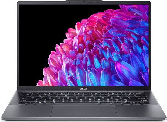 Acer Swift Go 14 SFG14-63-R5HM AMD Ryzen™ 7 8845HS Laptop 35,6 cm (14") WQXGA+ 16 GB LPDDR5x-SDRAM 1 TB SSD Wi-Fi 6E (802.11ax) Windows 11 Home Grijs - Acer - Hoofdafbeelding