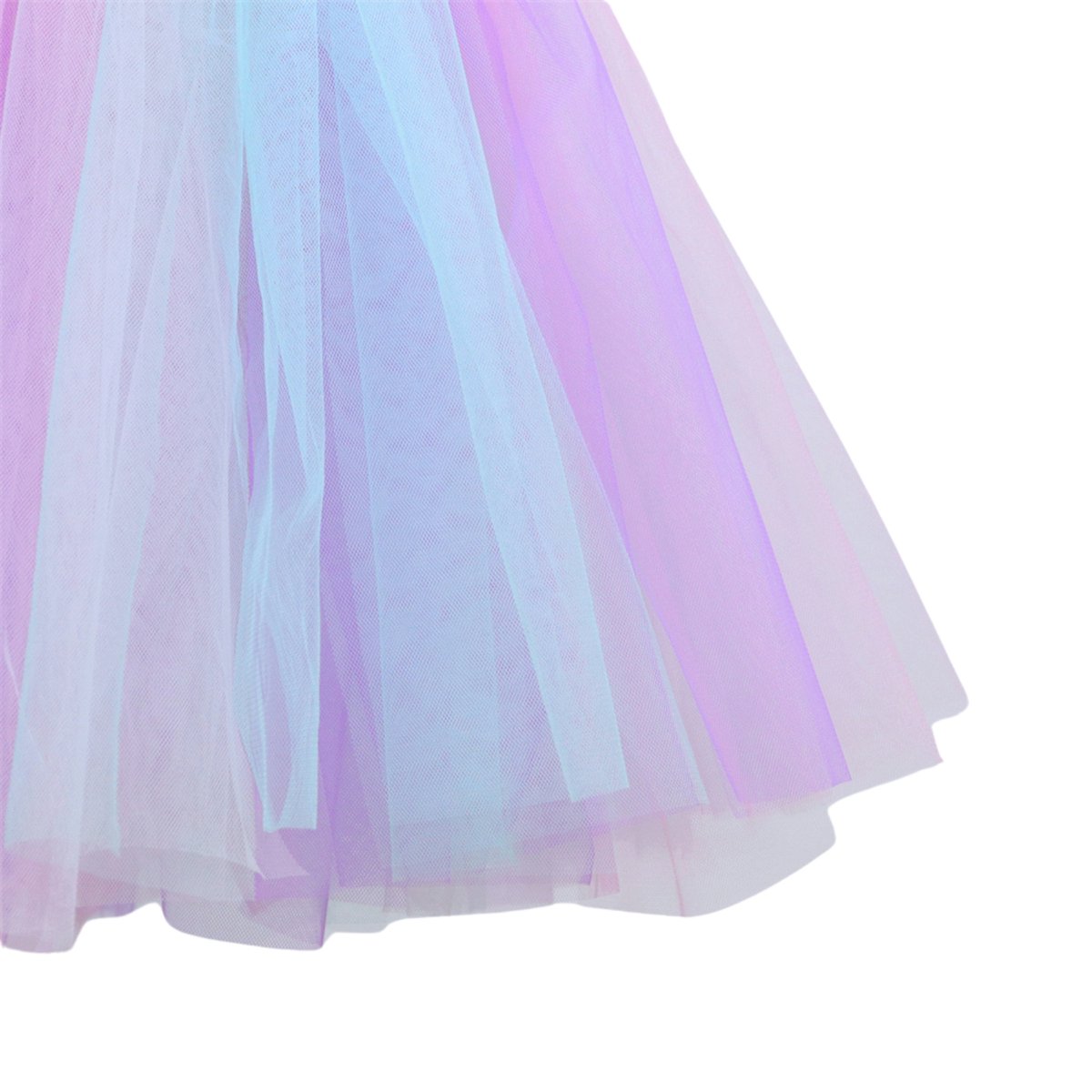 Joya Kids® Luxe Witte Eenhoorn Verkleed Jurk met Pailletten | Unicorn Jurk kostuum | Prinsessen jurk verkleedjurk + Haarband | Jurk met pastel tule rok | cadeau meisje | — afbeelding 8