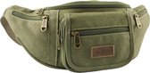 Sac banane en toile avec plusieurs poches vert – Grand sac banane/pochette pour Adultes – Sacs banane de voyage