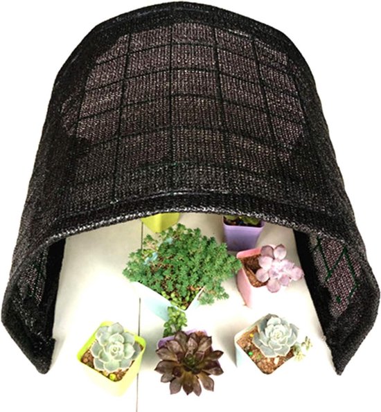 90% zwarte schaduwdoek, zonnebrandwerende gaas voor buiten met doorvoertules, schaduwzeil voor tuinpaviljoen voor kas, kennel, patio, tuin, 2 x 11 m