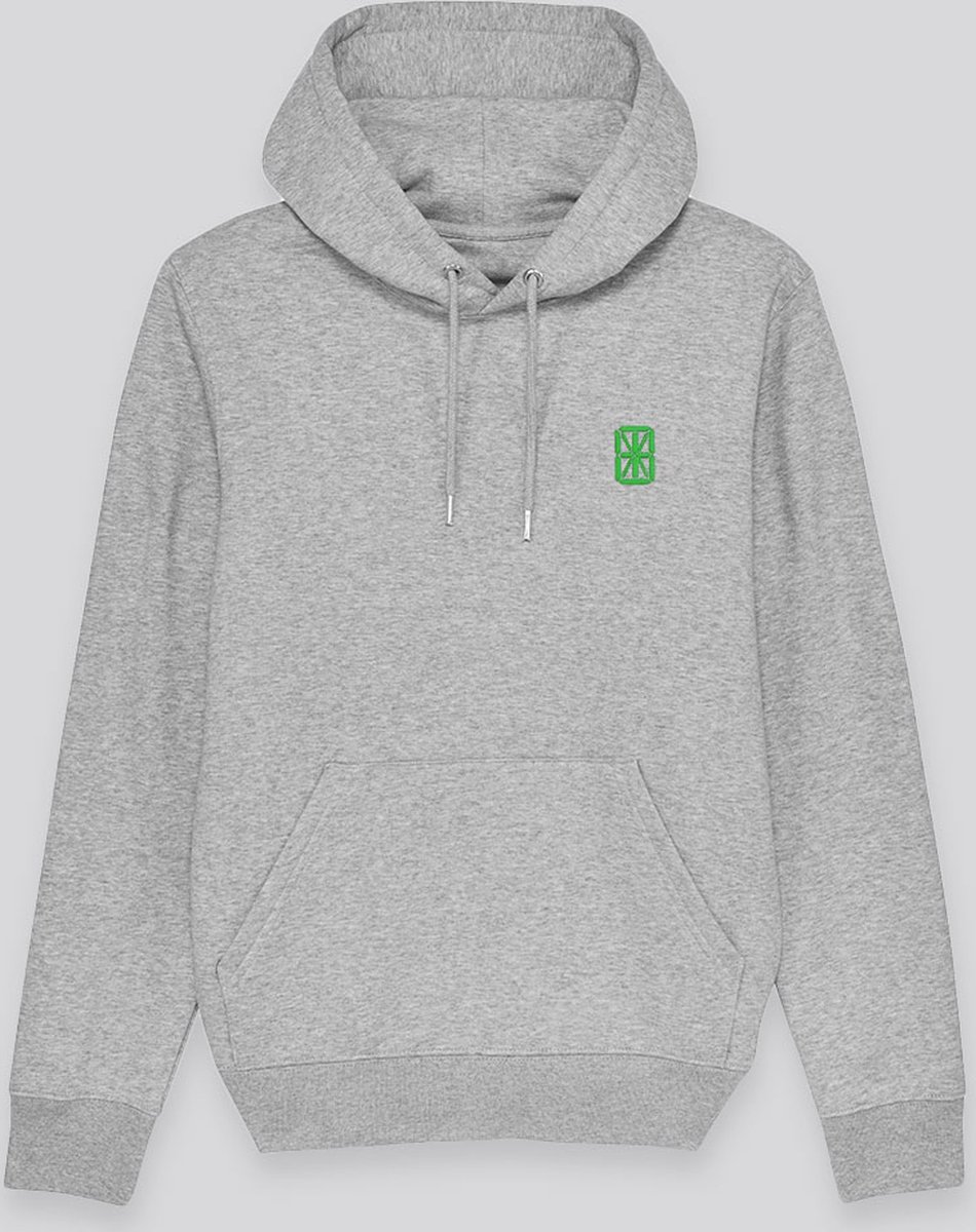 Smart Hoodie Groovy Grey - Green Digit Formaat S