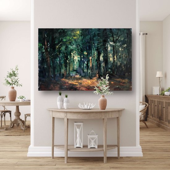 Portrait forêt - Tableau nature - Décoration murale lumineuse - Tableau vintage - Toile Décoration murale - Toile décoration maison 120x80 cm