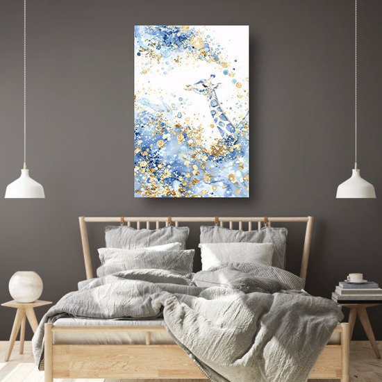 Giraffe portret - Dieren wanddecoratie - Schilderijen canvas Patronen - Klassieke schilderijen - Canvas schilderij - Schilderijen & posters canvas 80x120 cm