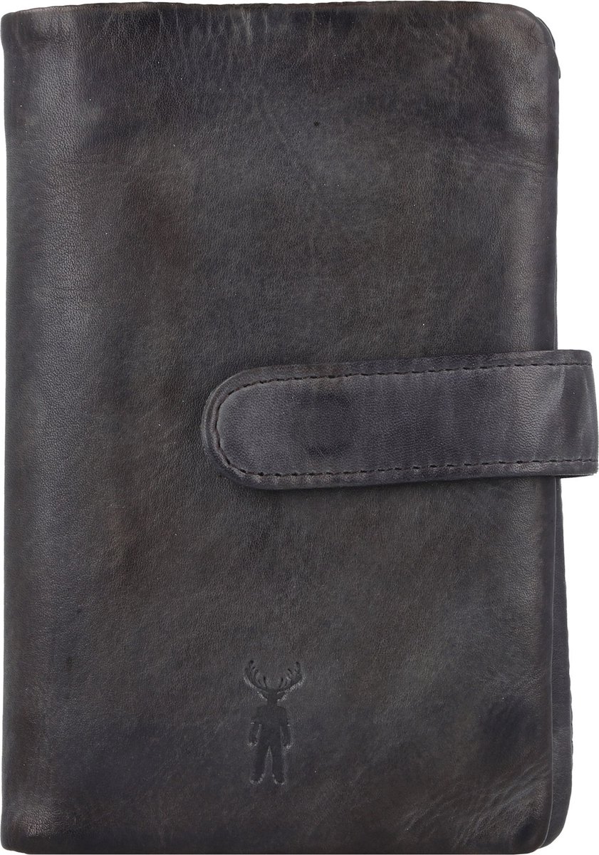 Jack Kinsky Nelson Portemonnee RFID Leer 9,5 cm - Jongens - Staand formaat - anthrazit