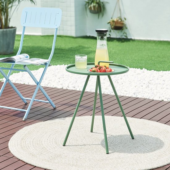 Foto: Tuintafel fosen rond 55x 42 cm groen en casa 