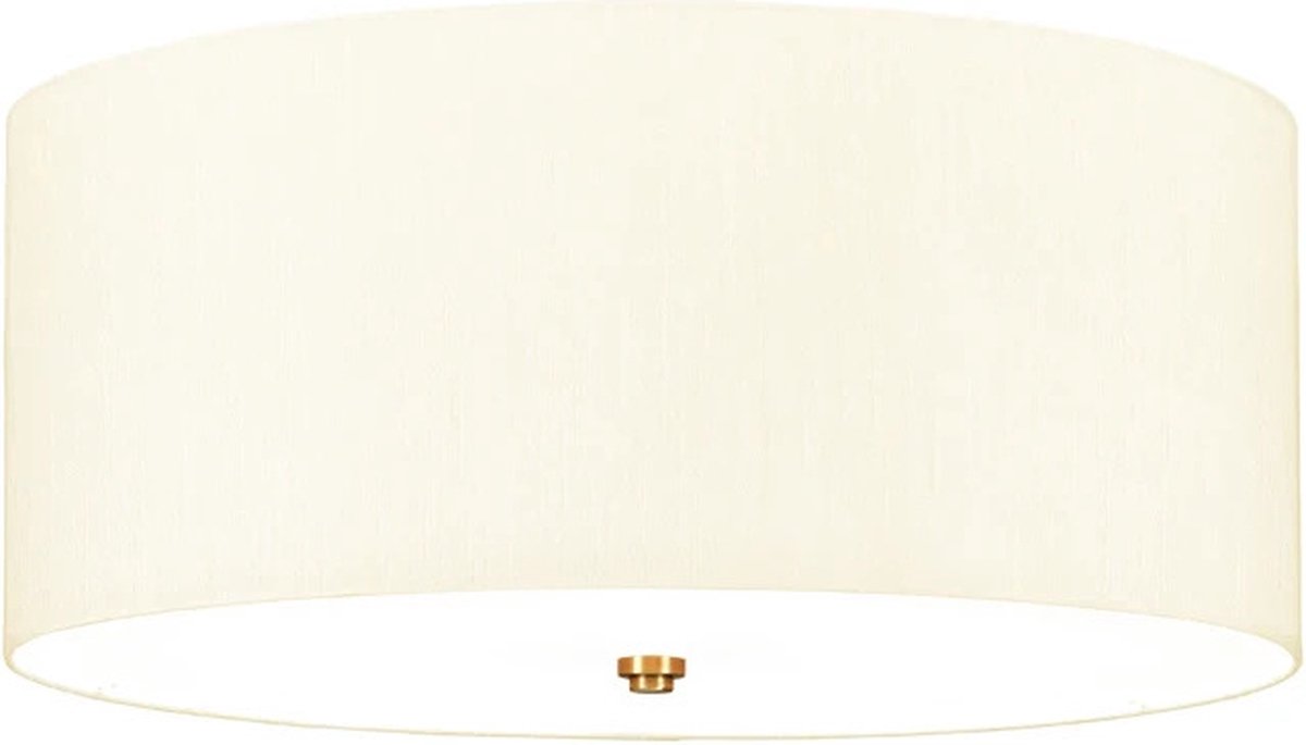 Designer's Lightbox LED Plafondlamp Fletcher Flush | 5X E27 Max 60W | Dimbaar | Aged Brass with Ivory Shade