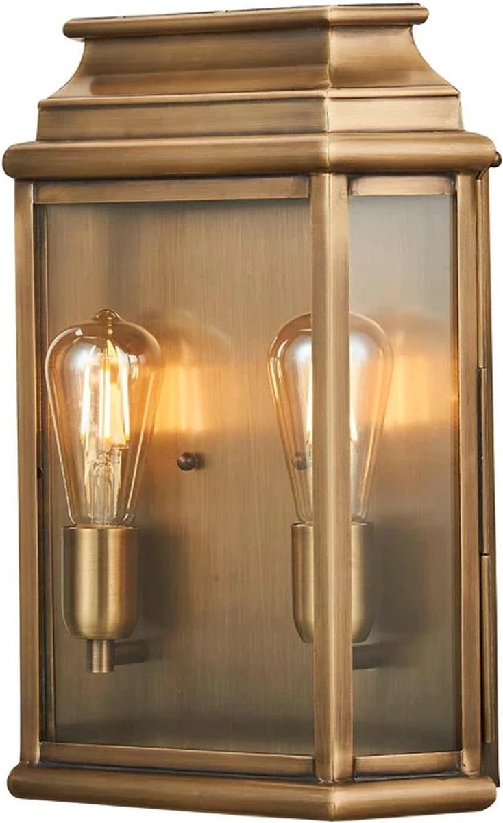 Elstead Lighting LED Wand Buitenlamp St Martins | 2X E27 Max 60W | IP44 | Dimbaar | Aged Brass