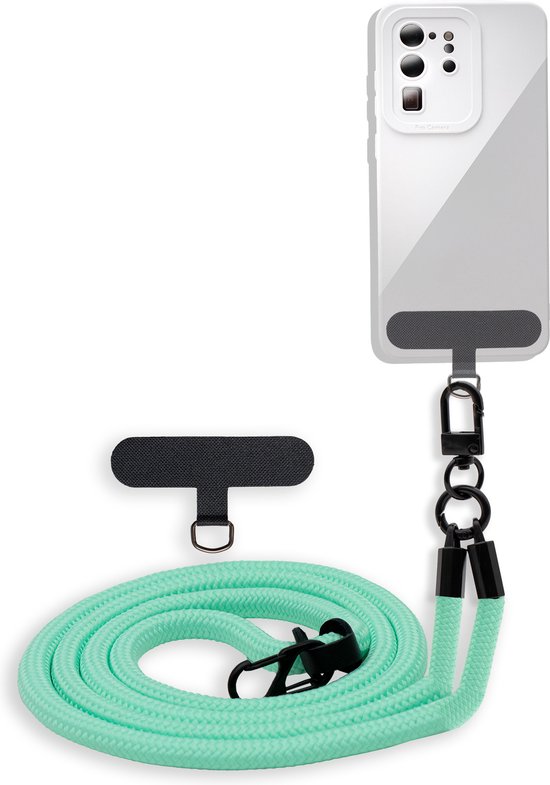 Cadorabo mobiele telefoonketting geschikt voor Huawei Y5 2017 / Y6 2017 in TURKOOIS met verstelbaar riemkoord om om je nek te hangen