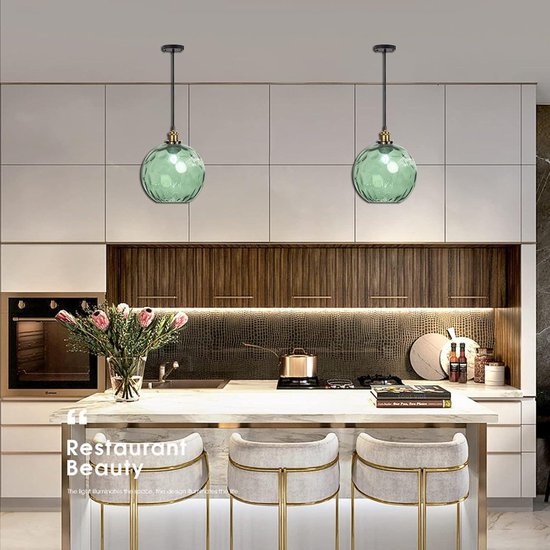 GlassDome - Industriële Vintage Hanglamp met Glazen Koepel voor Keuken