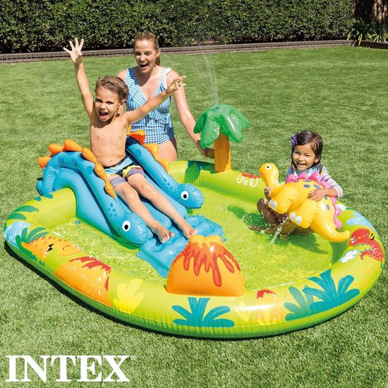 Baby Zwembad Speelbad Little Dino 191x152x58cm met Glijbaan - Intex Baby Zwembad van Merkloos — afbeelding 2