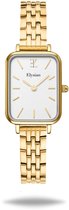Elysian - Horloge Dames Rechthoekig - Goud - Schakelband - Waterdicht - 26mm - Cadeau Voor Vrouw